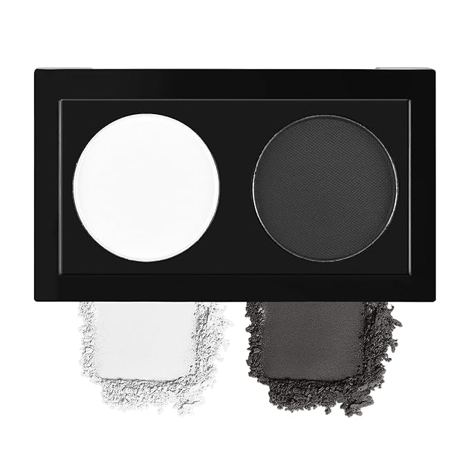 Duo Eye Shadow Powder，White&Black Matte Eyeshadow Makeup Palette，Neutral Shades Eyeshadow Palette for Woman Daily Eyes Looks，Highly Pigmented，Smooth, Blendable，sombras de ojos, Cruelty-Free 06