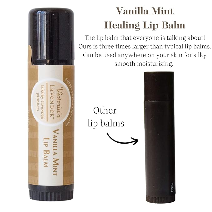 Victoria's Lavender Natural Body Products Gift Set - Handmade Soap, Lotion, Lip Balm, Body Candle Skin Care Sets & Kits, Made in the USA Lavender Bath Products for Women, Vanilla Lavender