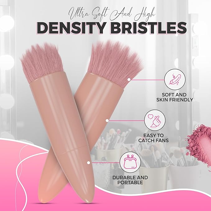 Portable makeup brush 5 piece set with case.