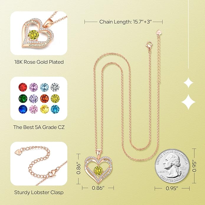 18K Rose Gold Necklaces for Women Birthday Gifts for Women Jewelry for Women Birthday Gifts for Wife Girlfriend Daughter Wife Birthday Gifts for Anniversary Mothers Day Christmas Valentines Gifts