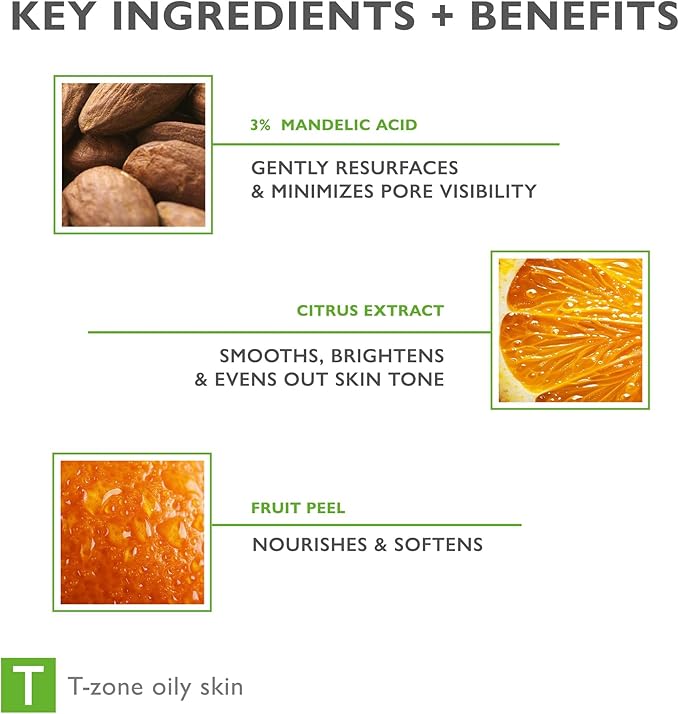 Face & Body Breakout Solution, 3% Mandelic Acid, Helps Clarify Blemish & Acne Prone Skin on Face, Back and Chest, Helps Clear Breakouts, Purifying Cleanser, SEBO-ALMOND-CLARIS, 6.42 fl oz