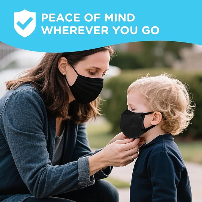 KN95 Masks for Children, 50 Packs 5 Layers Breathable, Disposable Masks With Adjustable Earloop for Boys Girls in School & Travel Outdoor