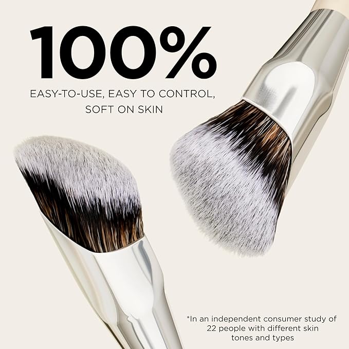 HALEYS Concealer Brush VEGAN+CRUELTY-FREE, Sustainable Wood, Vegan Bristles for Airbrushed Finish, For Creams,Liquids, Powder, Streak-free, Perfect Blending, Buffs, Smooths with Control, Special shape