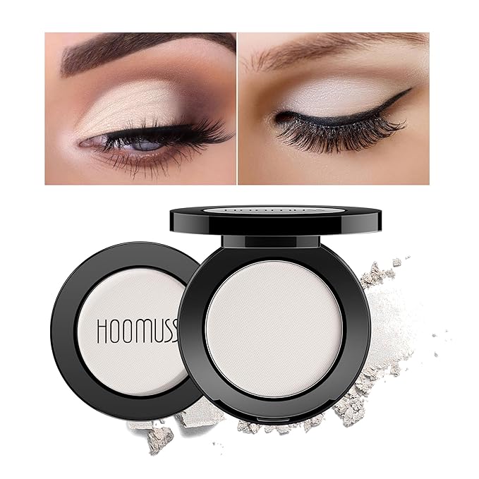 Single White Eyeshadow Handmade Goth Eye Sahdow Makeup Palette for Halloween Pigmented Long Lasting White Matte Eyeshadow-1White