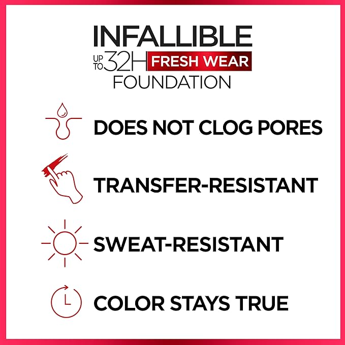 L'Oreal Paris Makeup Infallible Up to 32 Hour Fresh Wear Lightweight Foundation, 530 Deep Amber, 1 Fl Oz, Packaging May Vary