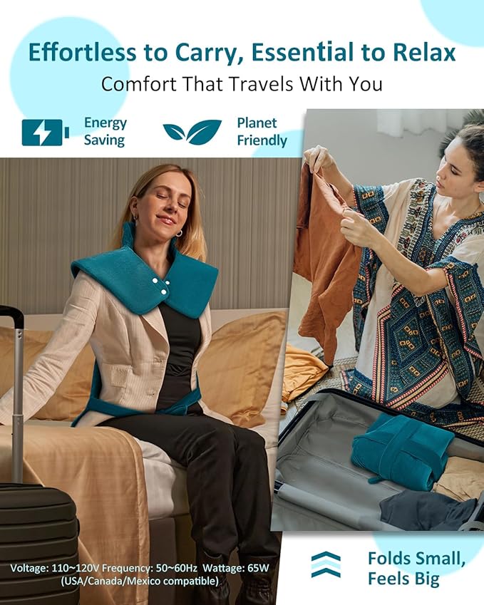 Heating Pad for Neck Shoulders Back Pain Relief, Electric Extra Large Heated Wrap for Full Body Relax, Dry/Moist Heat Pad, Christmas Birthday Gifts for Women Mom Grandma, Stocking Stuffers for Adults