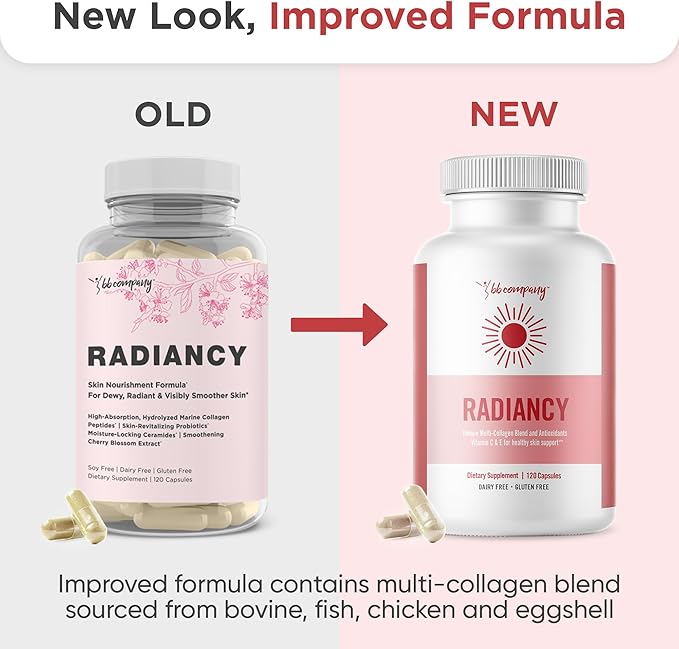 BB Company Radiancy | Vaginal Probiotics for Vaginal Dryness, pH Balance | Fights Itch, Odor | Anti-Aging | Hyaluronic Acid, Probiotics, Vitamin C, Multi Collagen | 2 Pack