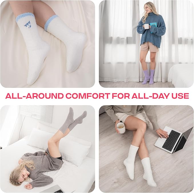 CoolMate GLOBAL Fuzzy Socks for Women Gift Box, Cozy, Soft, Comfy & Cloud-Like Socks, Plush, Durable for Spa, Home