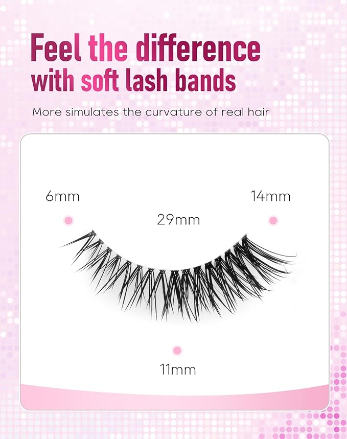 Frihappy Wispy Natural Eyelashes C Curl Flared Fake Lashes Natural Look HA-41