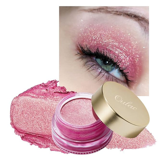 Oulac Pink Eyeshadow Glitter Eyeshadow Highly Pigmented Waterproof & Long Lasting Crease-Free Moisturizing Smooth Formula, Shimmer Glitter Eye Makeup. 6g (10)