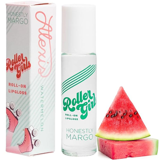 Honestly Margo Roller Girl Roll-On Lip Gloss (Watermelon Alexis, Pack of 2) – Lip Gloss for Women with Hydrating Vitamin E & Moisturizing Shine, Refreshingly Lightweight Your Lip Stain, Non Stick
