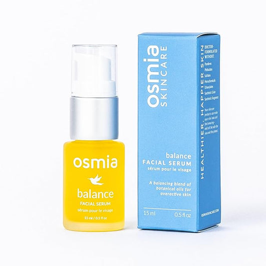 Osmia Skincare - Natural Balance Facial Serum | Black Cumin, Rosehip, Lavender, + Geranium Oils | Soothe, Hydrate, Smooth | Clean Beauty For Healthy Skin (0.5 fl oz | 15 ml) Packaging May Vary