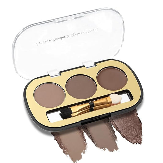 Boobeen 3 Color Eyebrow Powder Palette, Waterproof Eyebrow Gel Makeup, Brow Definer to Shape Perfect Brow，Professional Brow Filler Powder with Brush