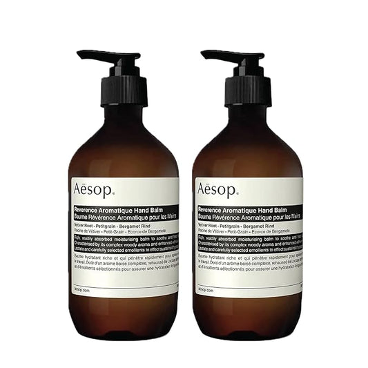 Aesop Reverence Aromatique Hand Balm | Rich, Skin-Softening Balm For Sustained Hydration with Emollient Ingredients | Vegan and Cruelty-Free | 16.9 oz (Pack of 2)