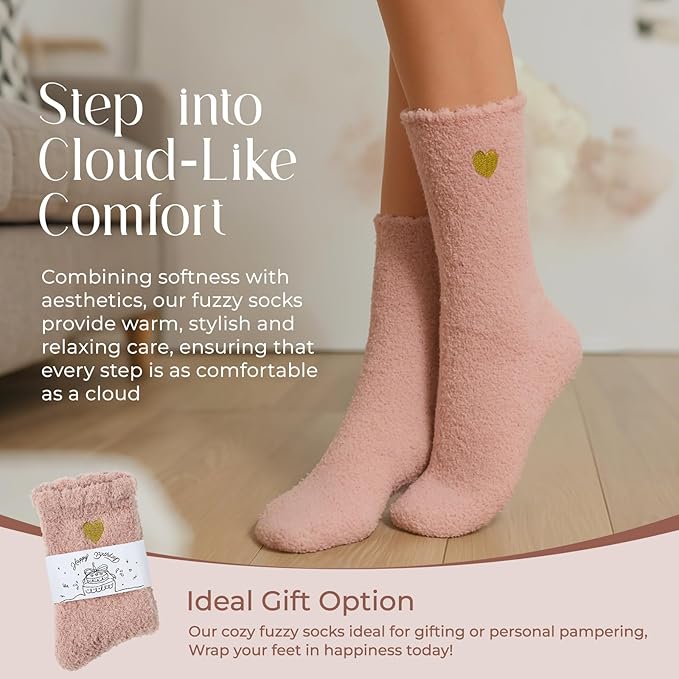 American Trends Coral Fleece Cloud Socks Ultra-Soft Fuzzy Warm Sleep Socks Cozy Unisex Gifts for Birthday Self-Care