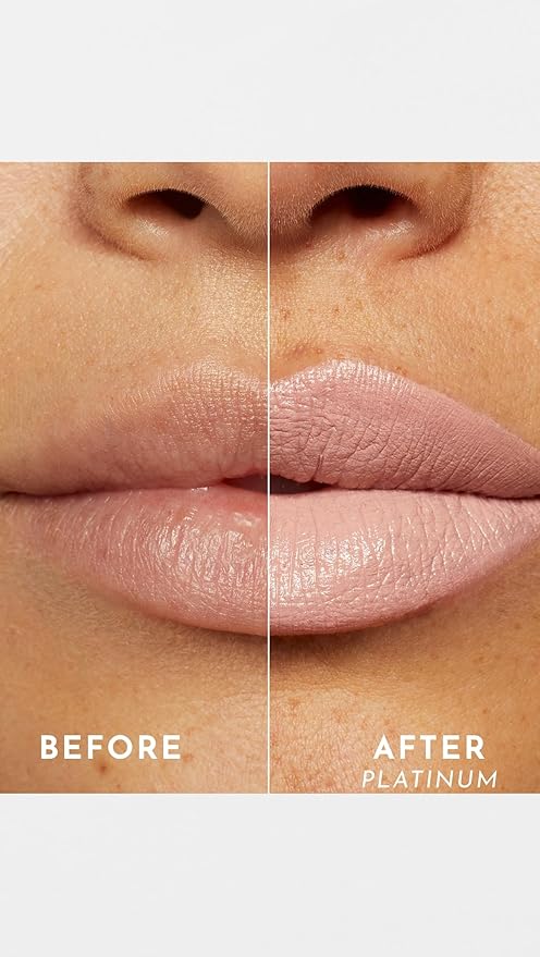 Lawless Women's Forget the Filler Lip-Plumping Line-Smoothing Satin Cream Lipstick, Platinum, Pink, 0.1 Ounce