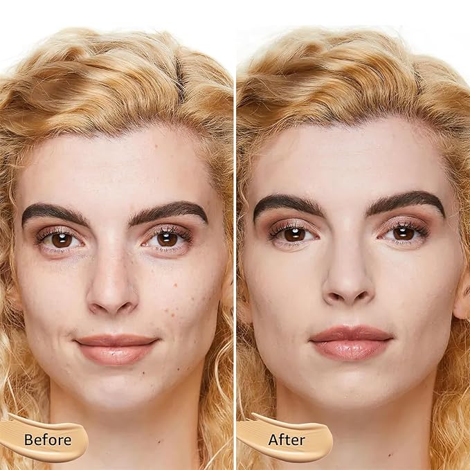 Mushroom Head Air Cushion CC Cream Foundation Full Coverage Moisturizing Oil Control Waterproof Long-Lasting Even Skin Tone Natural Cream Foundation for Mature Skin (Ivory)