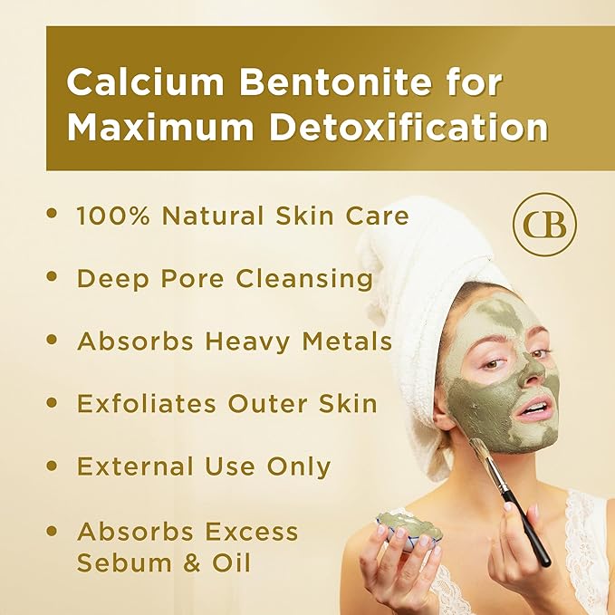 California Biology Calcium Bentonite Clay | Indian Healing Clay for Face & Body | Deep Pore Cleansing & Detox Face Mask | Skincare, Beauty, & Acne Treatment for Face | Natural Skin Care Mask | 6 Count