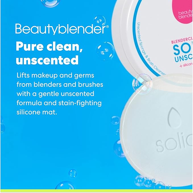 beautyblender Blendercleanser Tool Scrub Solid Cleanser – Lavender Scented Makeup Sponge & Brush Cleansing Bar – Hand, Sponge, and Brush Cleanser, Removes Makeup & Buildup, Travel-Friendly, 1 oz