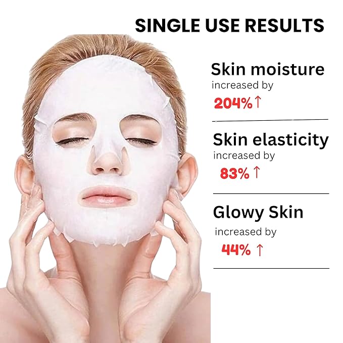 SG Bio- Collagen Real Deep Mask – Overnight Hydrating Collagen Face Masks Skincare| Anti-Wrinkle,Firming,Pore Minimizing,Elasticity Enhancing | Hydrogel Sheet Mask for All Skin Type (34g x 12-Pack)