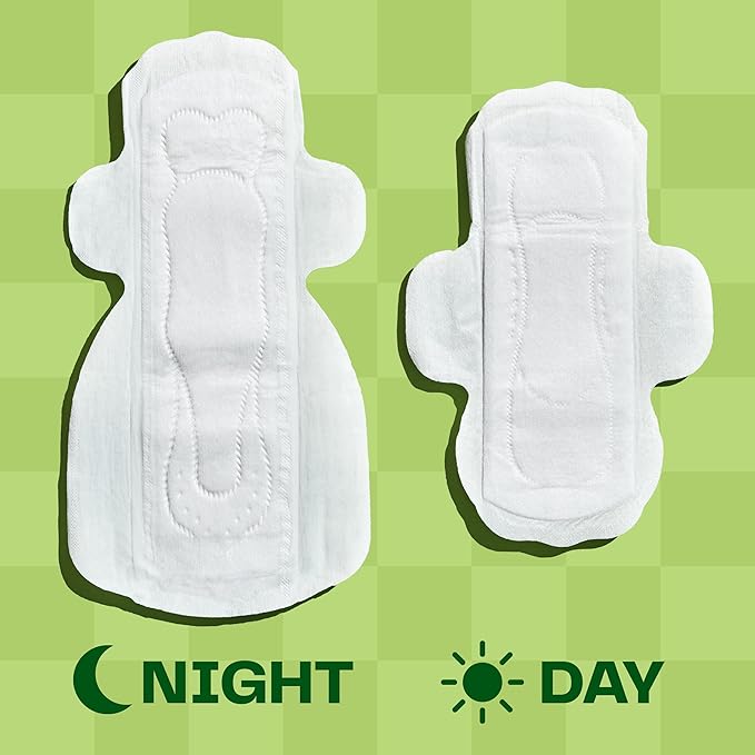 Viv for Your V Bamboo Organic Day & Overnight Pads for Women | (6) Regular (6) Super Sanitary Pads with Wings | Soft, Unscented | Regular & Super Absorbency Bundle