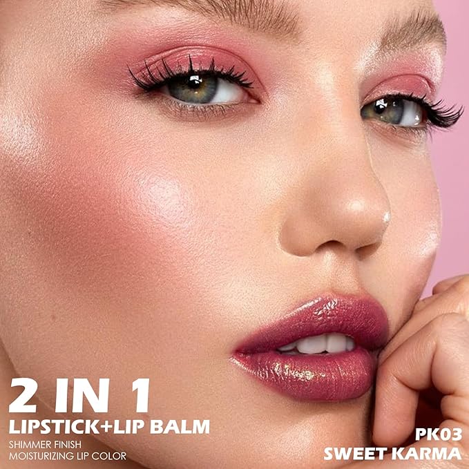 FOCALLURE Moisturizing Shiny Lipstick,Pearl Shimmery Finish,Hydrating Tinted Lip Balm with Creamy Texture,Long Lasting High Pigmented Lip Stain,Sweet Karma