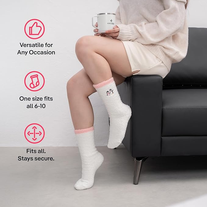 CoolMate GLOBAL Fuzzy Socks for Women Gift Box, Cozy, Soft, Comfy & Cloud-Like Socks, Plush, Durable for Spa, Home