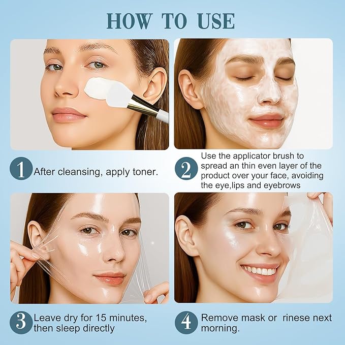 ISTON Collagen Night Wrapping Mask for Glass Skin - Overnight Peel Off for Firmer, Hydrated & Radiant Skin with Hydrolyzed Collagen, Gently Formulated for All Skin Types - 5.07 fl Oz