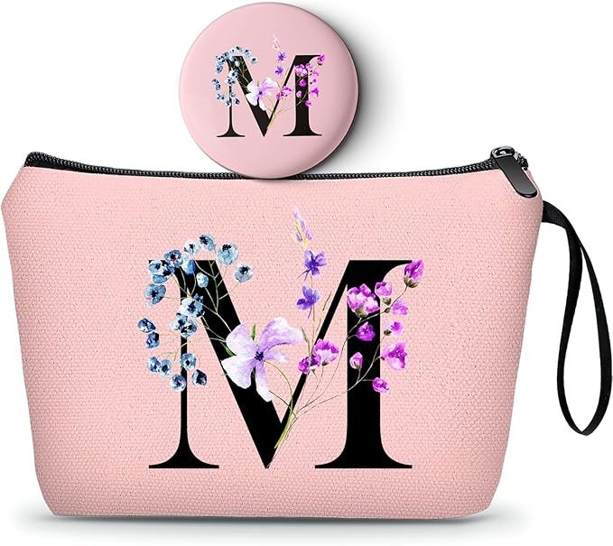 Women's Birthday Gifts: Makeup Bag with Mirror - Maid of Honor & Bridesmaid Gifts, Cosmetic Bag for Sister or Friend