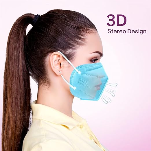 KN95 Face Masks 100 PCS, 5-Ply KN95 Blue Masks,Breathable Protection Masks, Individually Wrapped, Cup Dust Safety Mask