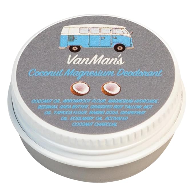Vanman’s - Tiny Coconut and Magnesium Deodorant for Delicate Skin - Odor Control for Underarms - Routine Deodorant For Women and Men - Personal Care Products - 0.25 oz