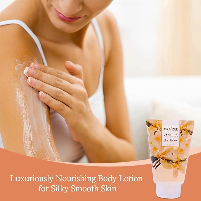 Luxury Spa Gifts for Women – 8 Pc Vanilla Scented Bath and Body Set with Bubble Bath, Lotion & More – Luxury Self Care Kit for Wife, Mom, Girlfriend, Birthday Gifts for Women by Draizee