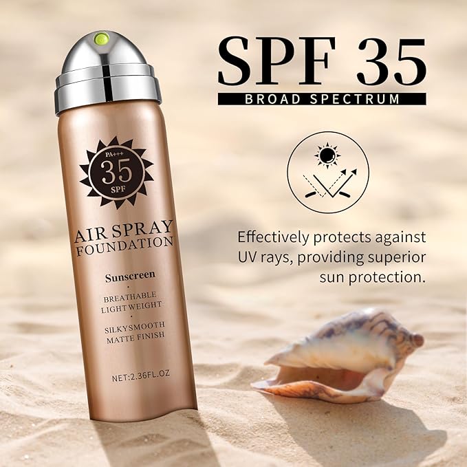 Airbrush Foundation Spray,Silk Flawless Airbrush Makeup,Buildable Coverage Foundation for Older Women,Teenagers,Middle-aged,Waterproof base de maquillaje (01 Natural/Warm Porcelain)