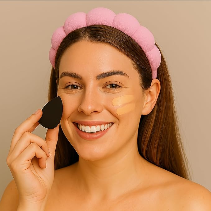 Skincare Headband - Hair band for Washing Face & Makeup Headband for Women - Terry Cloth Hairband for Spa & Skincare Routines - Perfect for Face Wash & Makeup Application (Pastel Pink)