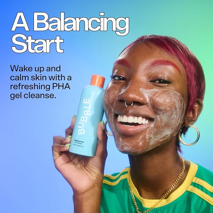 Bubble Skincare Fresh Start Exfoliating Gel Cleanser (125ml) + Level Up Balancing & Hydrating Face Moisturizer (50ml)