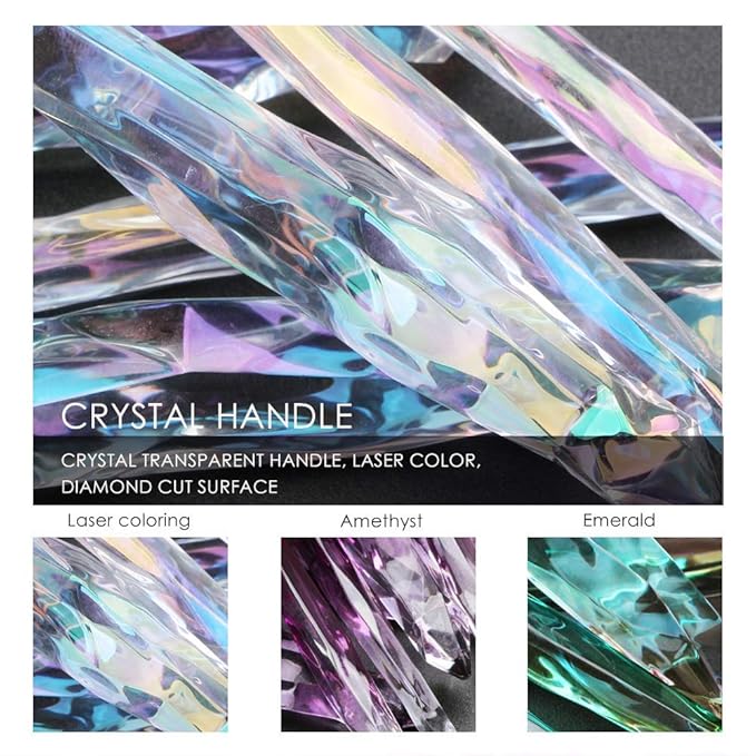 Makeup Brushes Crystal Handle Set, Tenmon 10 PCS Crystal Transparent Handle Kabuki Powder Foundation Brush Concealer Eye Shadow Eyeliner Eyebrow Brush (White)