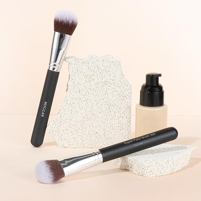 Foundation Brush – Dense Flat Top Makeup Brush for Cream & Liquid Powder Foundation, Blending, Contour, Blush, and Flawless Face Application