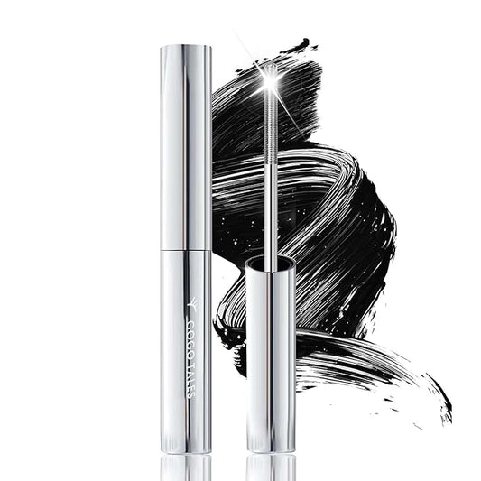 Black Washable Metal Mascara Wand, Waterproof Iron Wand Mascara Tubing, Natural Length Slim Volume Buildable Formula, Separated Lashes, Long Lasting Smudge-Proof No Flaking Tint