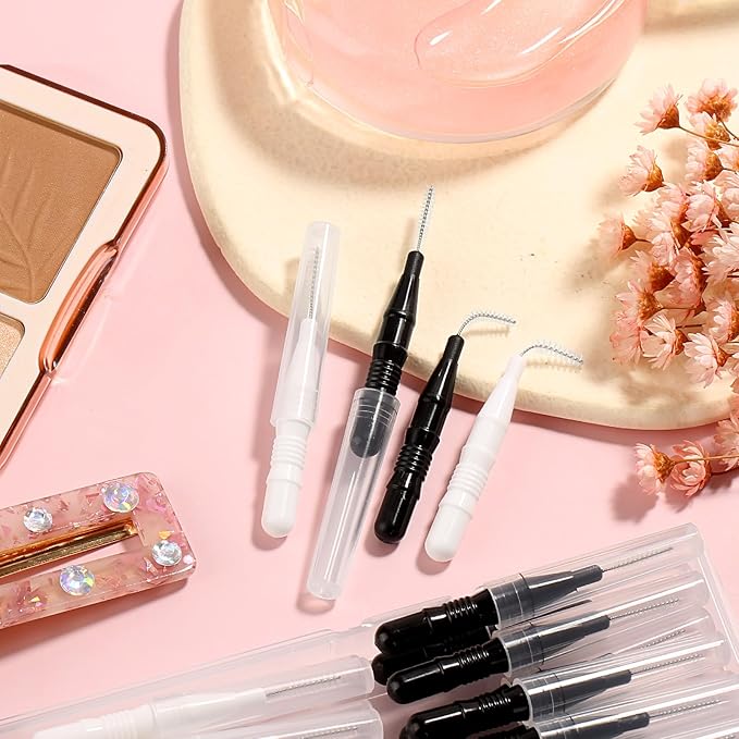 Brow Lamination Brush Supplies - 120Pcs Micro Eyebrow Brush And Comb Spoolies for Eyelash Extensions (Black, White)