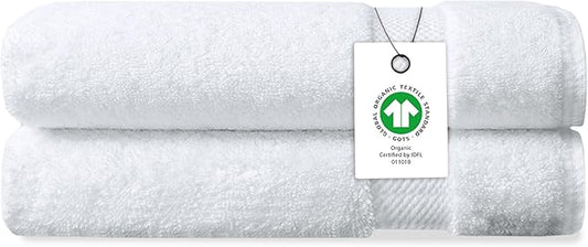 Delara Organic Cotton Luxuriously Plush Hand Towel Pack of 2 | GOTS & OEKO-TEX Certified | Premium Hotel Quality Towels | Feather Touch Technology|650 GSM Long Staple|Soft, Quick Dry & Ultra-Absorbent