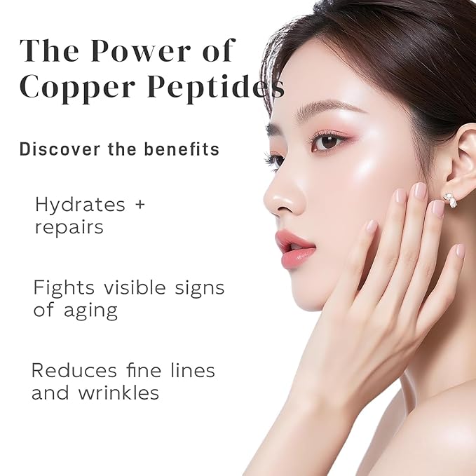 Copper Peptides Serum for Face - Peptides Collagen Renewal & Anti-Aging Serum - GHK-Cu, EGF, Hyaluronic Acid,Collagen - Anti Wrinkle, Firming, Moisturizing-Korean Skin Care,25mL/0.88 Fl Oz