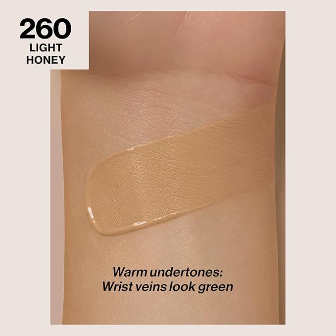 Revlon Liquid Foundation, ColorStay Face Makeup for Combination & Oily Skin, SPF 15, Medium-Full Coverage with Matte Finish, Light Honey (260), 1.0 oz