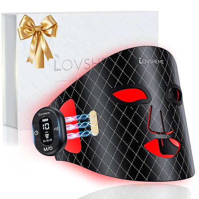 Red Light Therapy for Face – Wireless Red Light Therapy Mask LED Face Mask Light Therapy with 320 LEDs, 3 Modes, Skin Rejuvenation, Anti-Aging Skincare Ideal Beauty Gift for Women & Men
