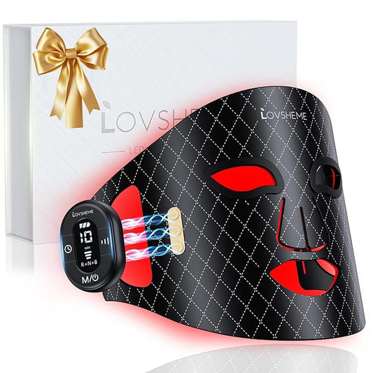 Red Light Therapy for Face – Wireless Red Light Therapy Mask LED Face Mask Light Therapy with 320 LEDs, 3 Modes, Skin Rejuvenation, Anti-Aging Skincare Ideal Beauty Gift for Women & Men