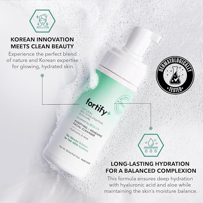 Foaming Facial Cleanser with Hyaluronic Acid & Aloe - Ultra Hydrating, Korean Face Wash - Dermatologist-Tested, Vegan, Clean Beauty, All Skin Types - Fragrance-Free - 5.07Fl.Oz (x2)