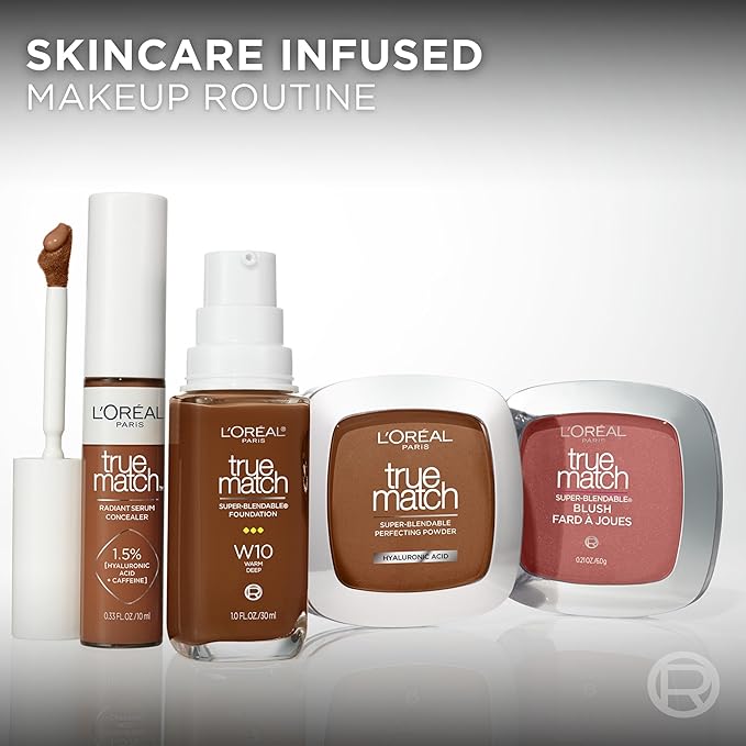 L'Oreal Paris True Match Super-Blendable Foundation, Medium Coverage Liquid Foundation Makeup, C6, Medium, 1 Fl Oz