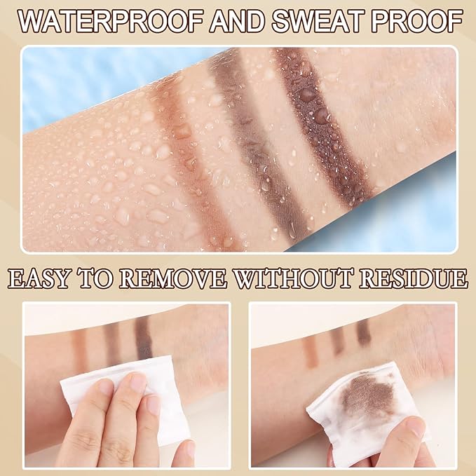 Boobeen 3 Color Eyebrow Powder Palette, Waterproof Eyebrow Gel Makeup, Brow Definer to Shape Perfect Brow，Professional Brow Filler Powder with Brush