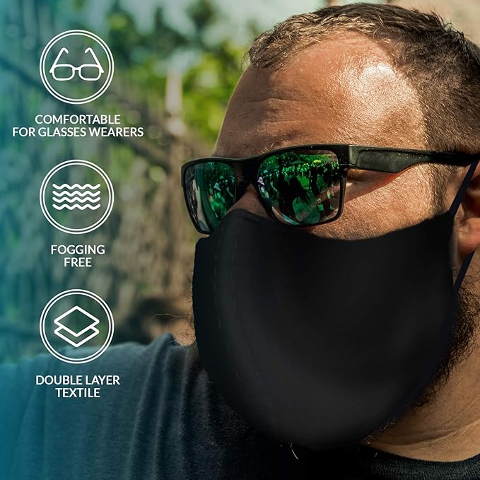 TUFF Face Mask Adult XL Large Size 3 Pack- C Shaped Design Making Breathing Easier