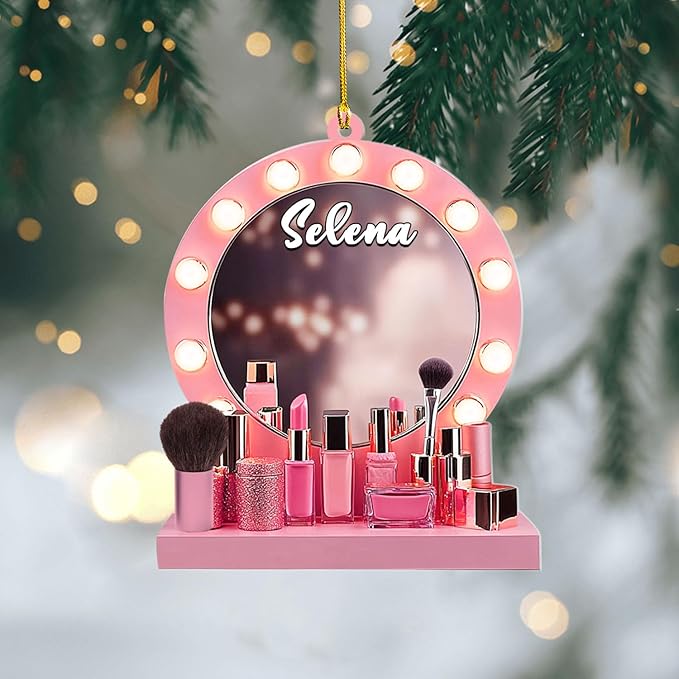 Personalized Makeup Tools Christmas Ornament 2024, Makeup Box Christmas Ornament Gift for Makeup Artist, Christmas Tree Decor for Makeup Shop, Gift for New Makeup Coworkers (MKH12)