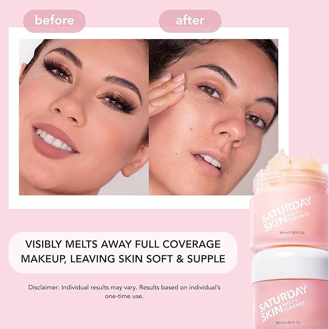 Saturday Skin Melt Cleanse Makeup Remover Balm Daily Cleansing Facial Balm to Oil Double Face Wash Vegan Remove Waterproof Makeup and Mascara